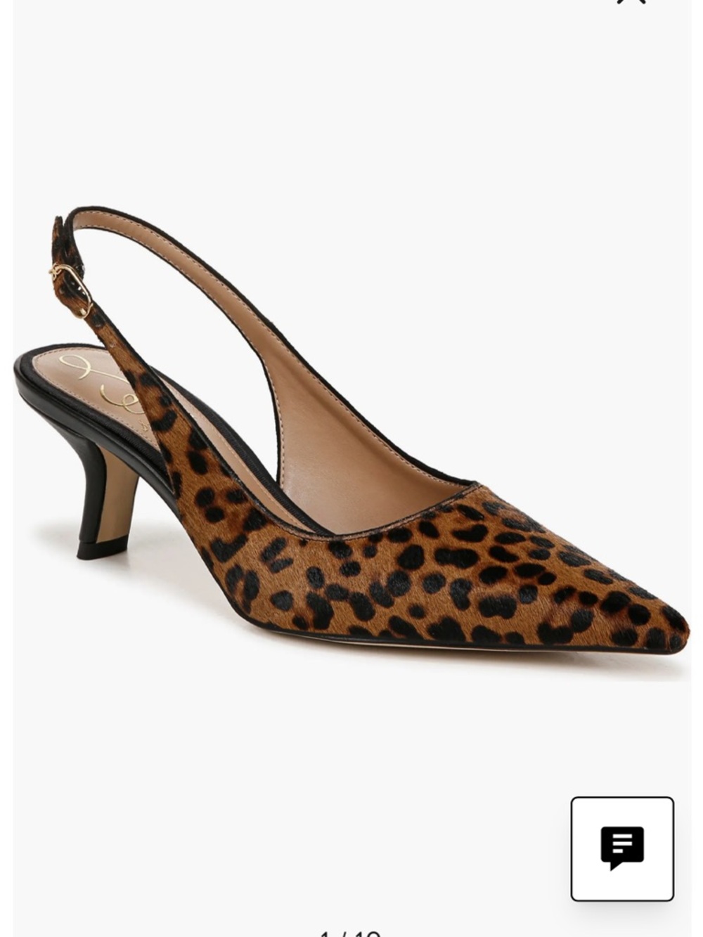 NWOT Sam Edelman Leopard Print Pointed Slingback Kitten Heel